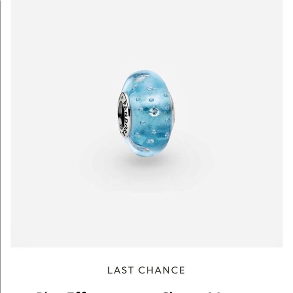 PANDORA Blue Effervescence Murano Glass Charm - Picture 5 of 6